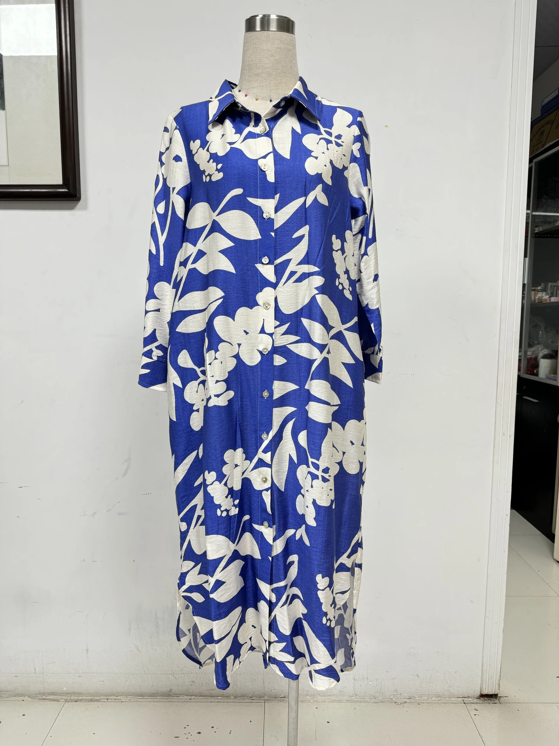 Shirt dress Short sleeve printed dress,Day dress,Daily dress,Casual maxi dress — view 2