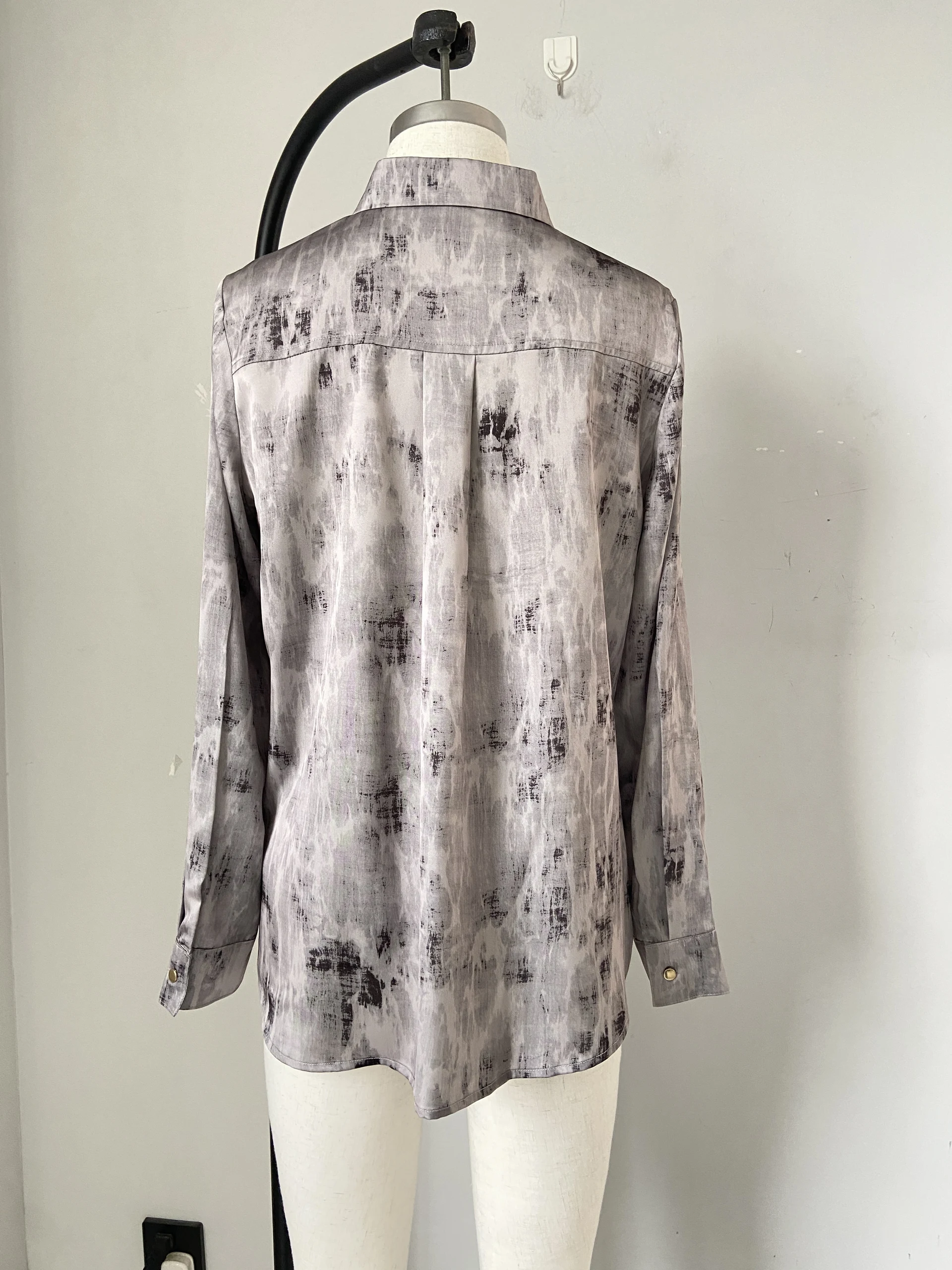 Long sleeve printed blouse,Daily shirt — view 2