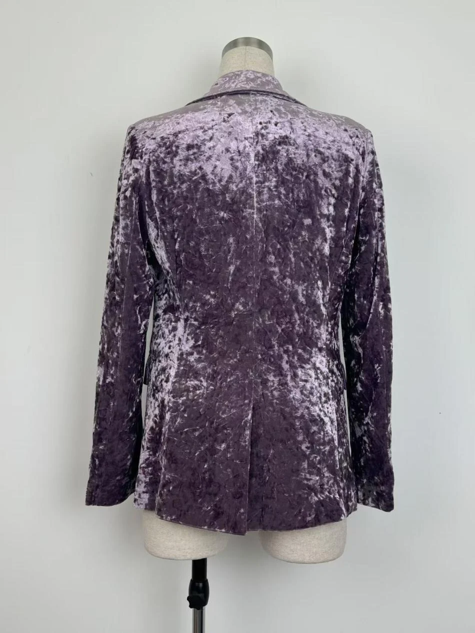 Women's Velvet Blazer,Single-Breasted Blazer,Jacket — view 2