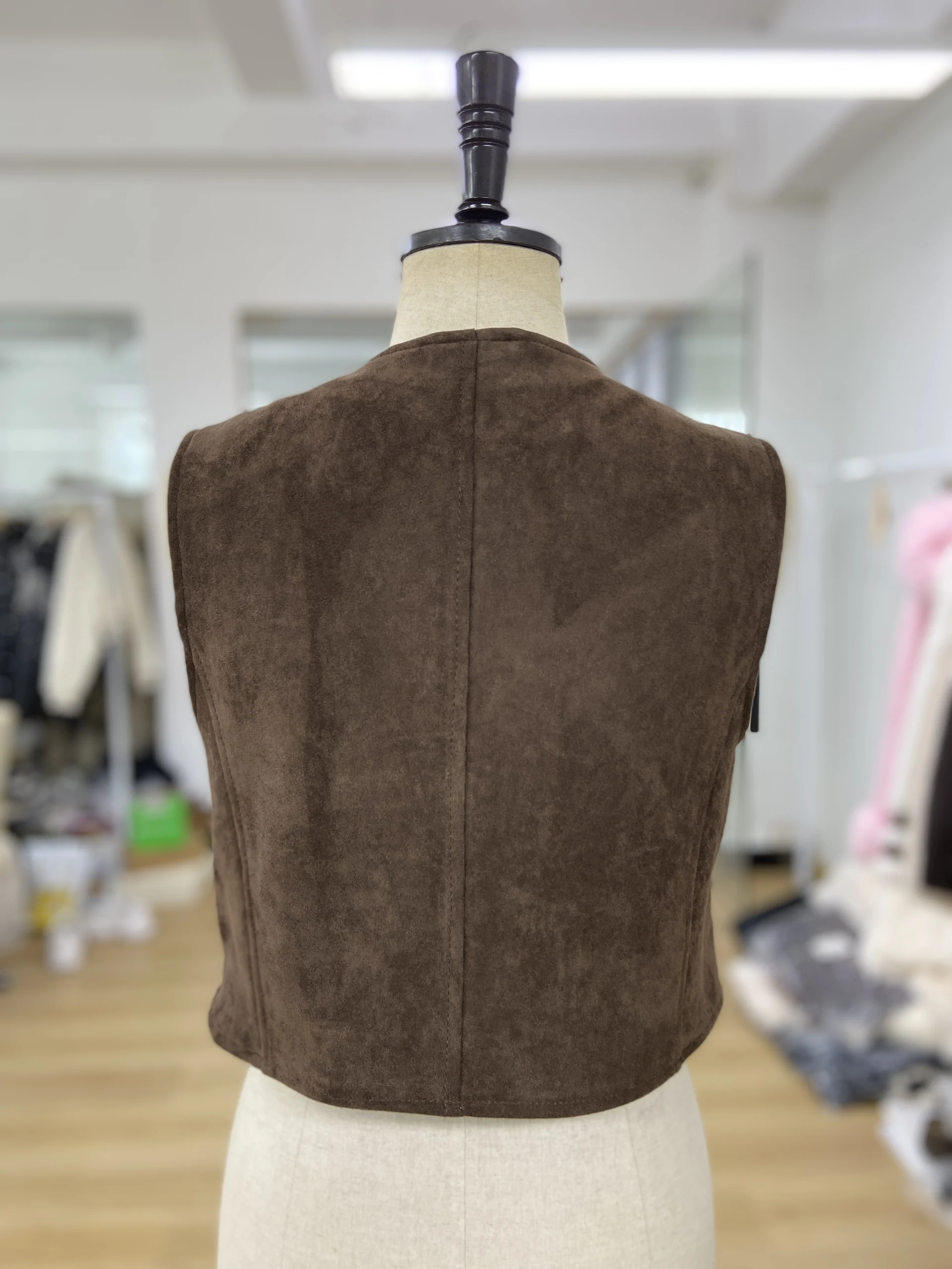 Women's Single-Breasted Vest,Short Suede Vest,Embroidered Vest,Tops — view 2