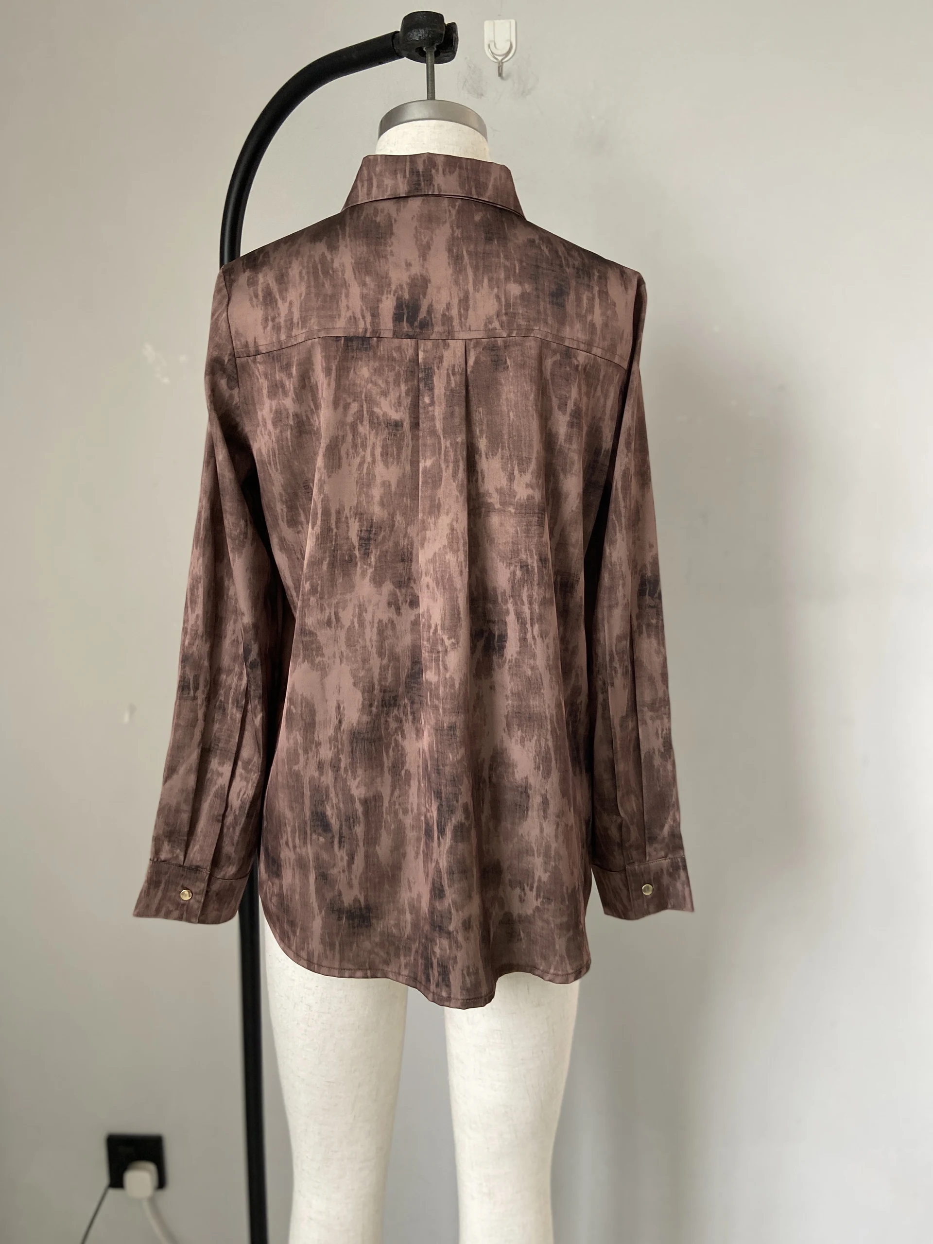 Long sleeve printed blouse,Daily shirt — view 2