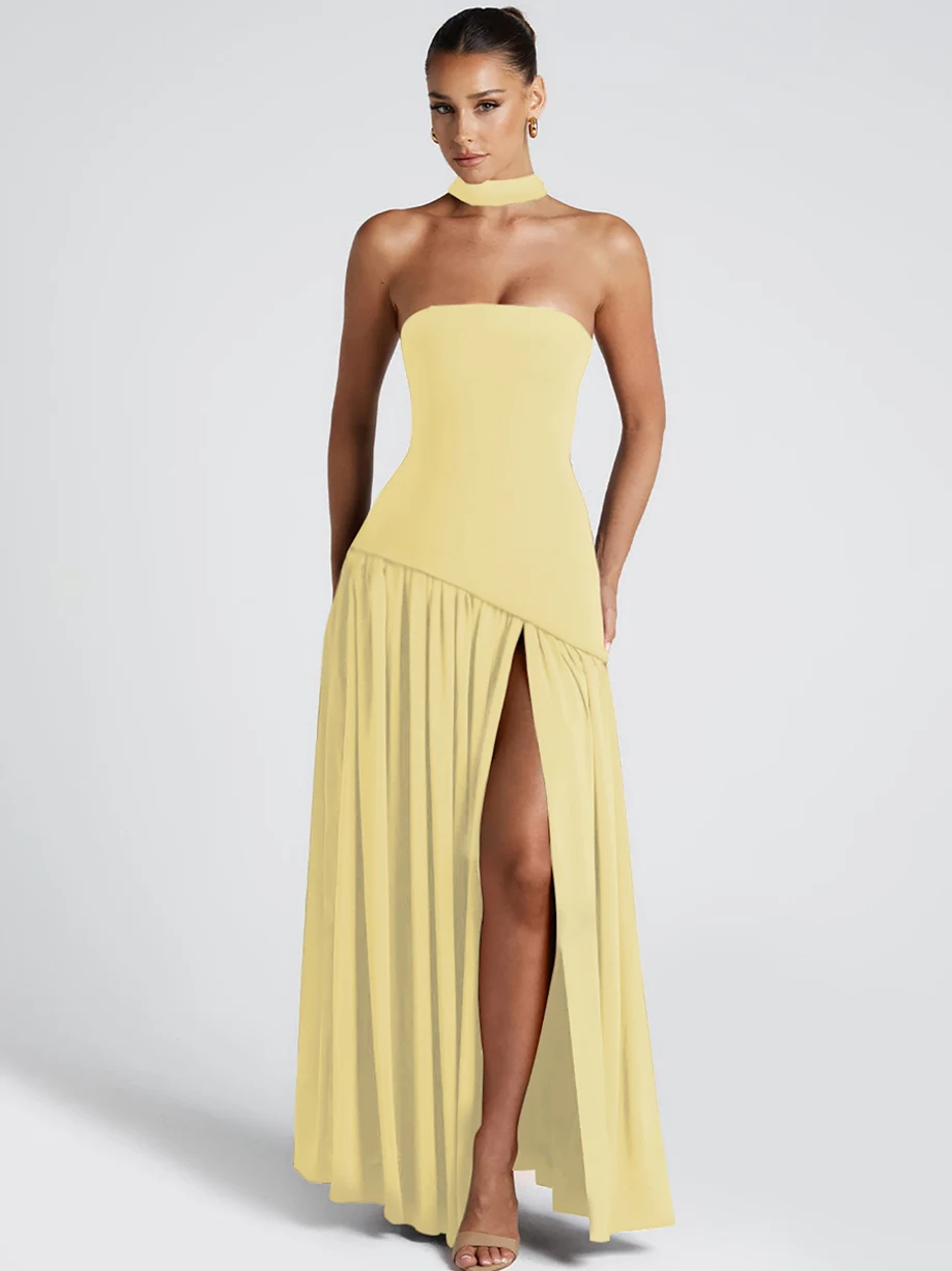 Strapless fitted backless dress halter dress Party dress Occasion Dresses