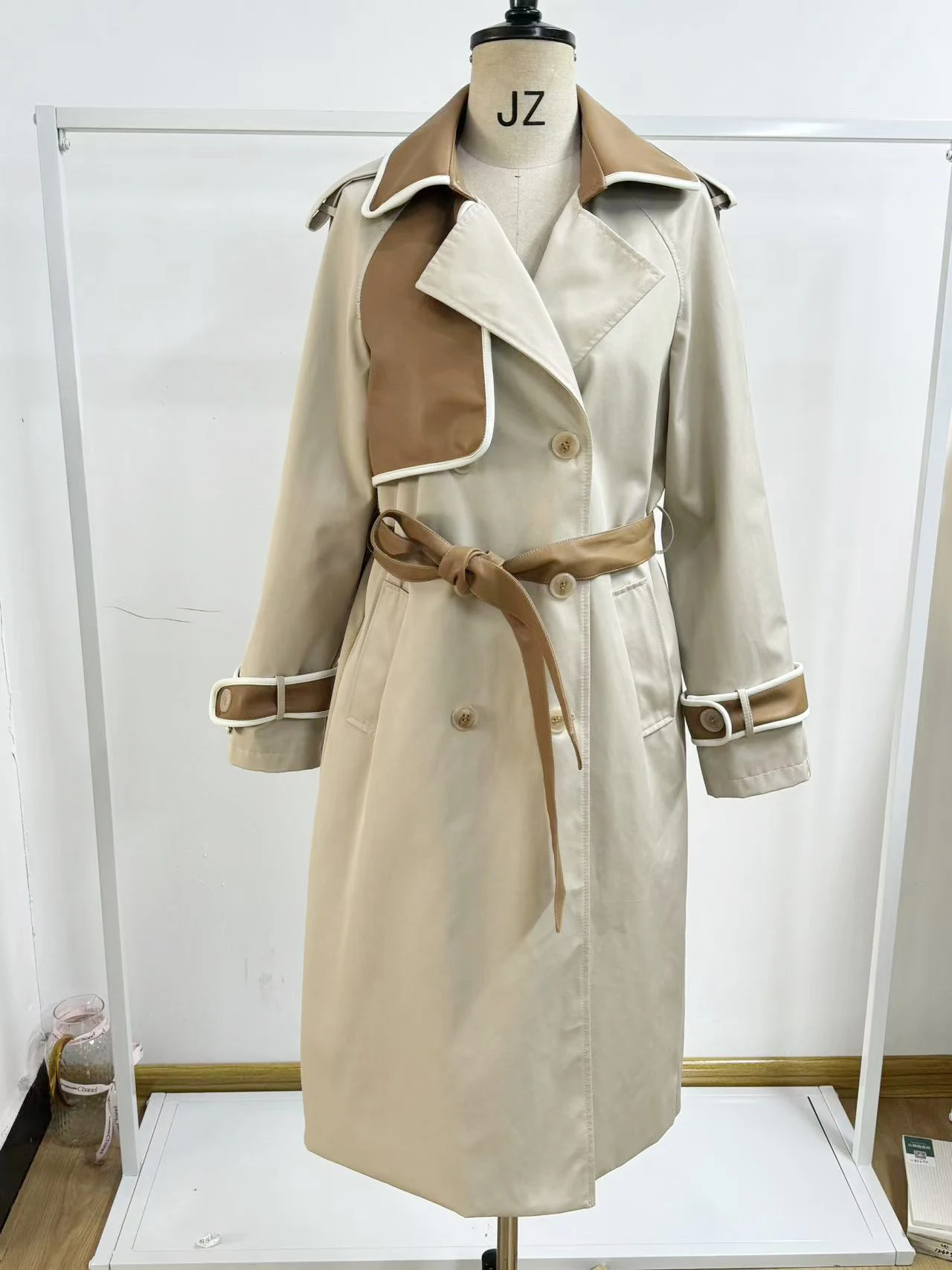  Women's Outwear Trench Coat Maxi Overcoat Casual Female topcoat Winter Classic Coat 