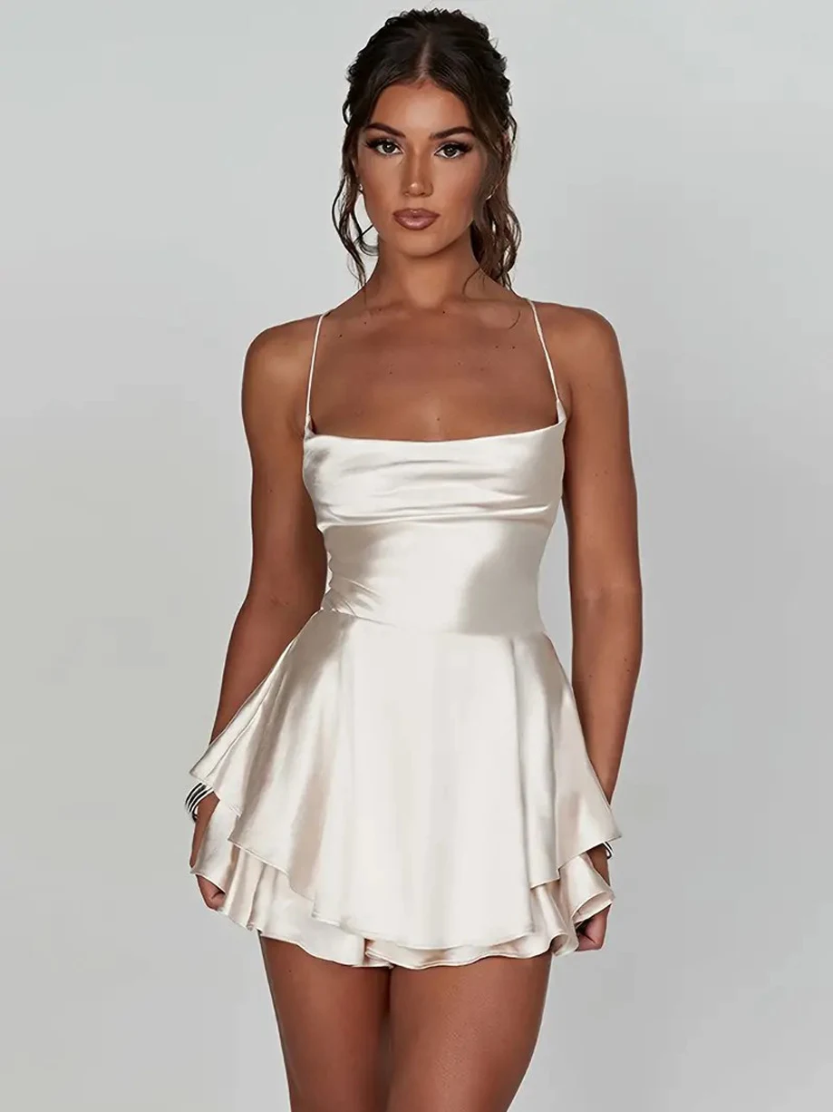 Sexy, slimming, backless, solid color spaghetti strap dress,Party dress,Occasion Dresses